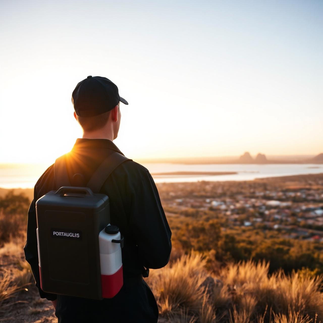Pest control technician overlooking Port Augusta